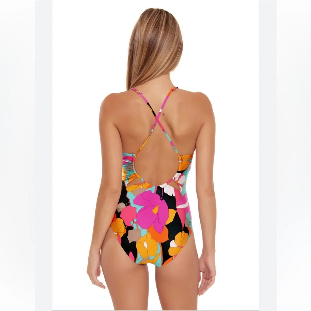 NWT TRINA TURK GEMINI PLUNGE MAILLOT - Picture 6 of 16